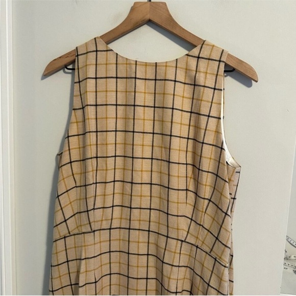 Carolina Herrera Plaid Cream Plaid Sheath Dress Small - Picture 5 of 8